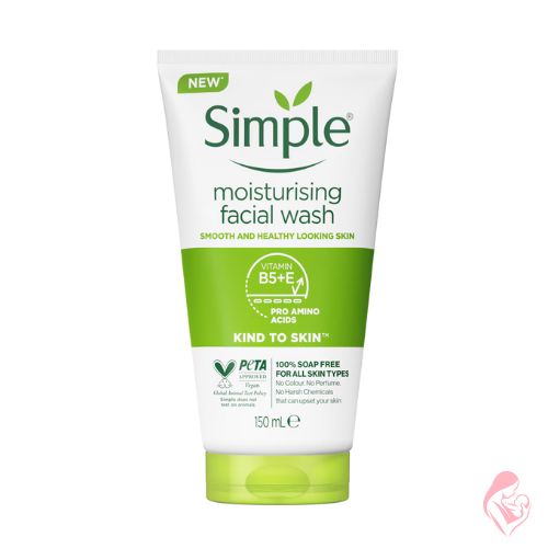 Simple Kind to Skin Moisturising Face Wash 150ml – Gentle Cleanser with Pro-Vitamin B5