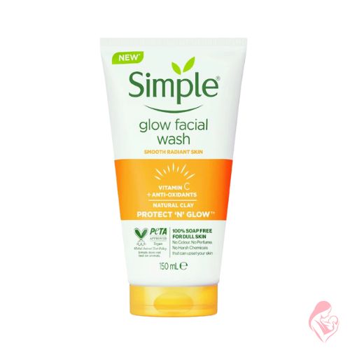 Simple Vitamin C + Antioxidants Glow Facial Wash 150ml – Brightening Daily Cleanser