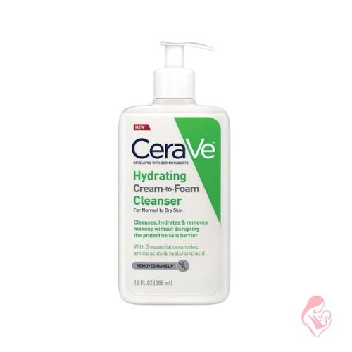 CeraVe Hydrating Cream-to-Foam Cleanser 355ml (8oz) – Gentle Makeup Removing Cleanser